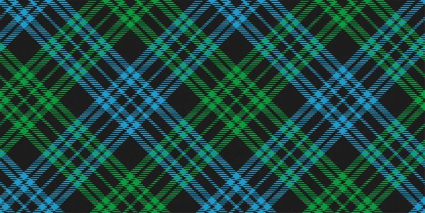 Темний Безшовний Діагональний Візерунок Зеленого Синього Кольорів Тартановий Орнамент Текстильної — стоковий вектор