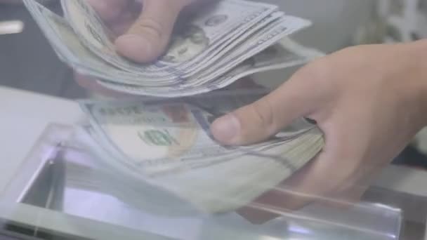 Manos Que Cuentan Dinero Con Fondo Blanco — Vídeo de stock