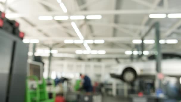 Auto Repair Service Blurred Background — Stock Video