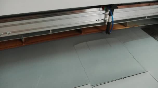 Машина Чпу Резки Тканей Текстильных Материалов Кожи Лазерной Маркировки Измерения — стоковое видео