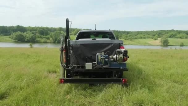 Amostragem Solo Veículo Com Equipamento Especial Recolhe Amostras Solo Para — Vídeo de Stock