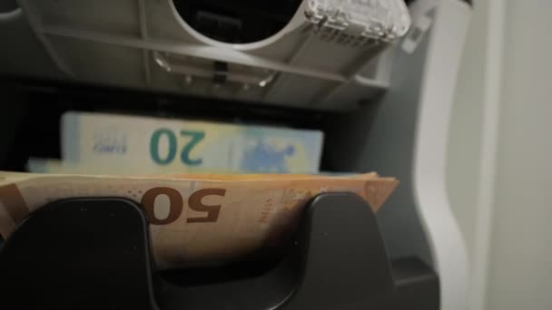 Euro Munt Geldtelmachine Automatisch Geld Tellen Machine — Stockvideo