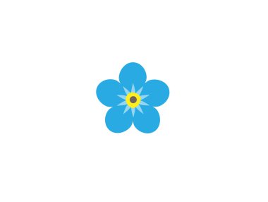 Beyaz arka planda izole edilmiş çiçekleri unutma. Vektör illüstrasyonu. 