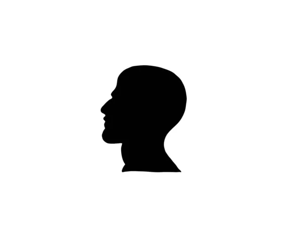Black Silhouette Face Man Isolated White Background Vector Illustration — Stock Vector