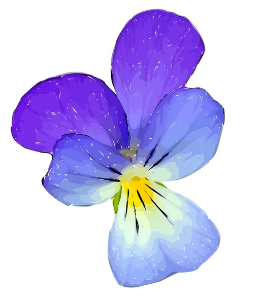 Vektor Illustration Violett Blomma Isolerad Vit Bakgrund Violett Blomma Med — Stock vektor