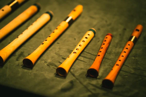 Early Music Historical Instrument Wooden Soprano Recorders — Stock Photo, Image