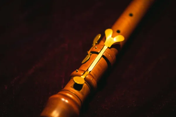Dawny Instrument Muzyczny Klapy Barokowego Oboju — Zdjęcie stockowe
