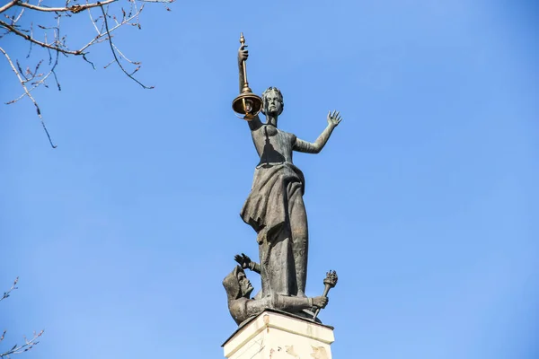 Statue Elektra Auf Dem Dach Des Energie Und Technologiemuseums Der — Stockfoto
