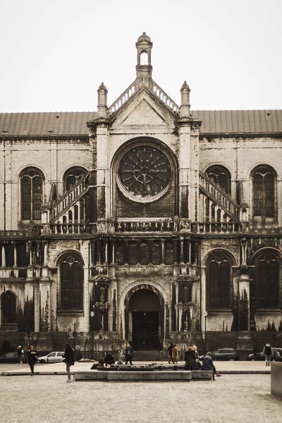 Höger Sida Catherine Church Bryssel — Stockfoto