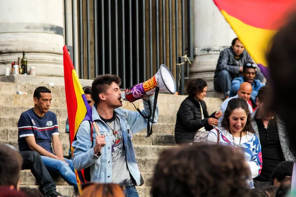 Spanska Samfundet Belgien Protesterar Mot Den Spanska Monarkin — Stockfoto