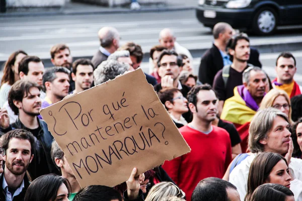 Spanska Samfundet Belgien Protesterar Mot Den Spanska Monarkin — Stockfoto