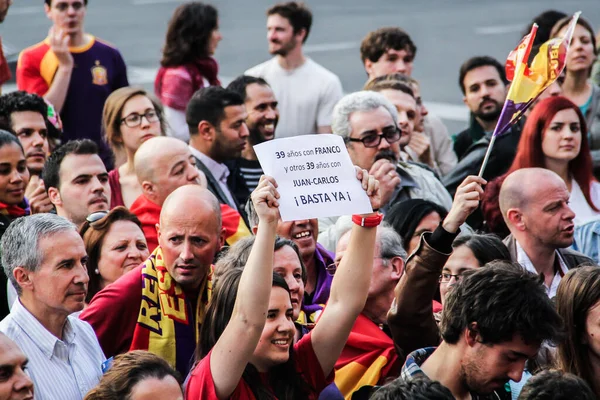 스페인 정치에 항의하는 벨기에의 스페인 공동체 — 스톡 사진