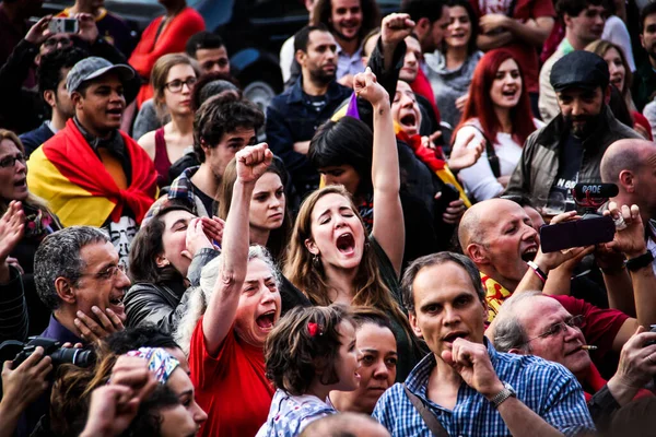 Comunidade Espanhola Bélgica Protestando Contra Monarquia Espanhola — Fotografia de Stock