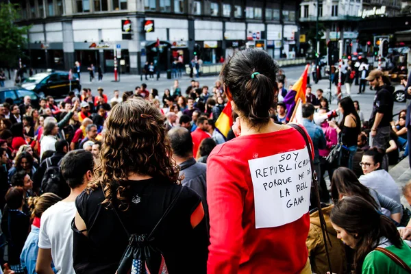 Belçika Daki Spanyol Toplumu Spanyol Monarşisini Protesto Ediyor — Stok fotoğraf