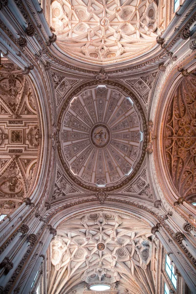 Interior Circular Ceiling Mosque Cathedral Mezquita Catedral Cordoba Andalusia — Stock Photo, Image