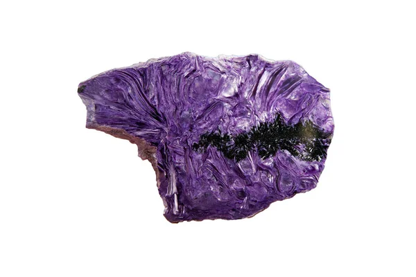 Charoite kayası. Geniş mor soyut arkaplan cilalanmış doğal arkaplandan