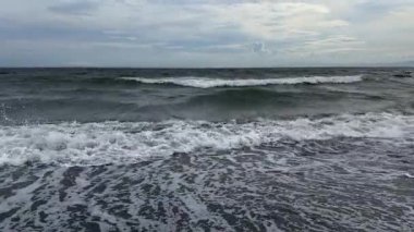 Sahilde okyanus dalgaları, Japonya