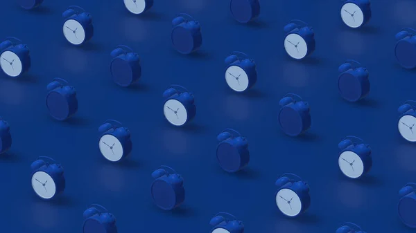 Blue Alarm Clocks Art Background — Stock Photo, Image