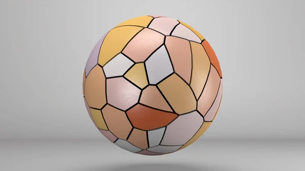 Grande Esfera Superfície Geométrica Colorida Arte Digital Renderização — Fotografia de Stock