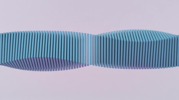 Forma Azul Retorcido Animación Abstracta Render — Vídeo de stock