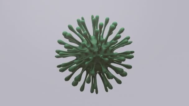 緑のウイルス細胞 ウイルスの概念 アブストラクトアニメーション 3Dレンダリング — ストック動画