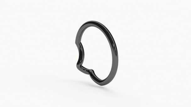 Black Twisted Ring White Background Abstract Animation Render — Stock Video