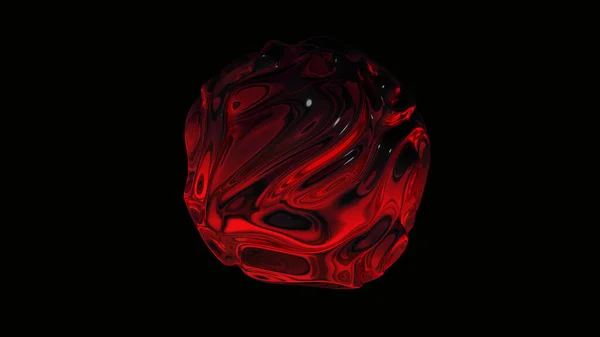 Esfera Líquida Roja Ilustración Abstracta Representación —  Fotos de Stock