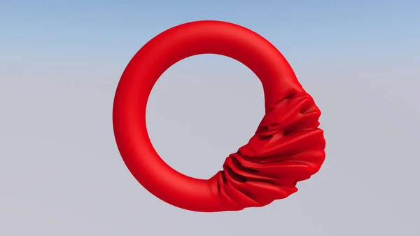 天空中的红环变形了 摘要说明 3D渲染 — 图库照片