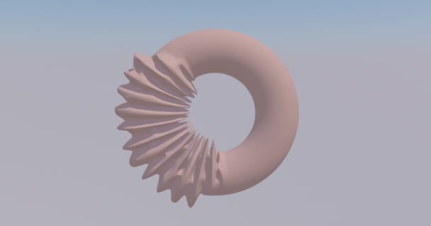 Anillo Deformado Cielo Animación Abstracta Render — Vídeos de Stock