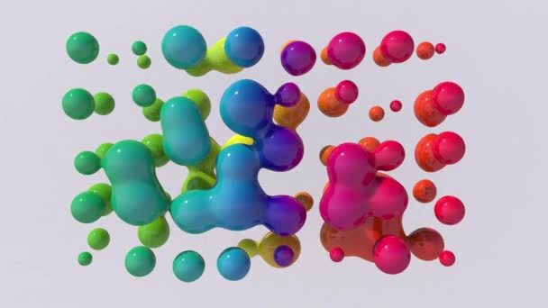 Regenbogen Flüssige Kugeln Abstrakte Animation Renderer — Stockvideo