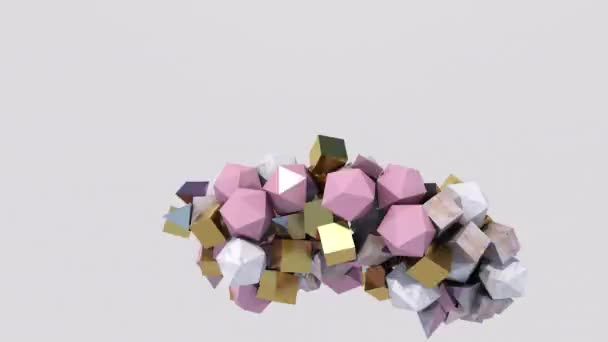 Formas Coloridas Moviéndose Animación Abstracta Render — Vídeo de stock