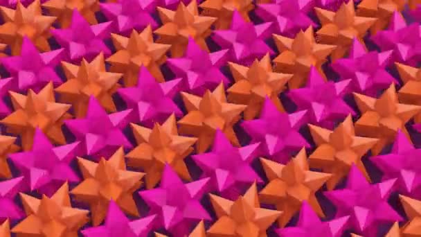 Roze Oranje Geometrische Vormen Draaien Abstract Animatie Render — Stockvideo