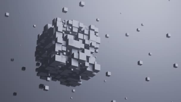 Cubos Grises Movimiento Animación Abstracta — Vídeo de stock