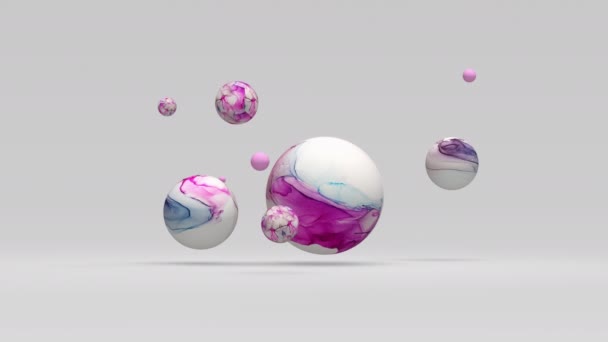 Esferas Pintadas Moviéndose Animación Abstracta — Vídeo de stock