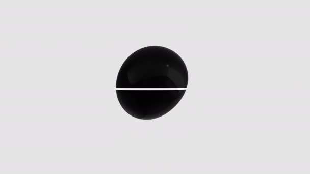 Esfera Rayada Girando Deformando Diseño Movimiento Mínimo Animación Abstracta — Vídeos de Stock