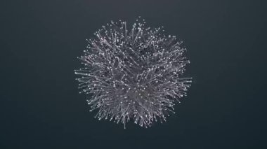Fiberler rastgele hareket ediyor. Soyut 3d canlandırma.