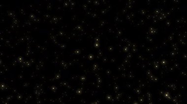 Sarı parçacıklar parlıyor. Soyut 3d canlandırma.