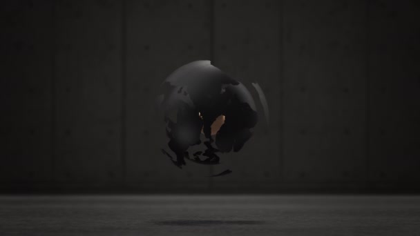 Bola Dorada Capas Negras Animación Abstracta — Vídeos de Stock