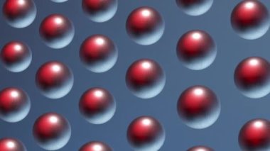 Matt metalik toplar dönüyor. Soyut 3d canlandırma.