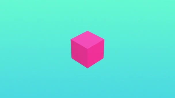 ピンクのキューブが変形 3Dアニメーション — ストック動画