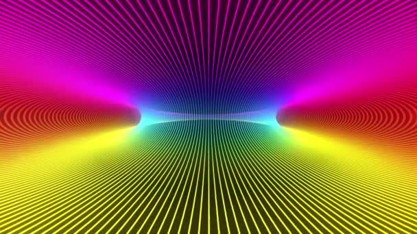 彩虹抽象动画 发光的线条 — 图库视频影像