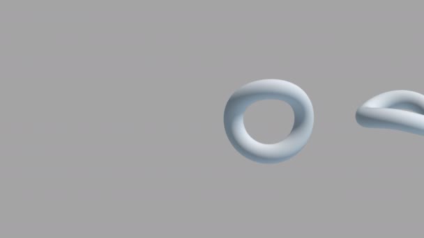 白い輪が飛んでいる 抽象3Dアニメーション 最小モーションデザイン — ストック動画