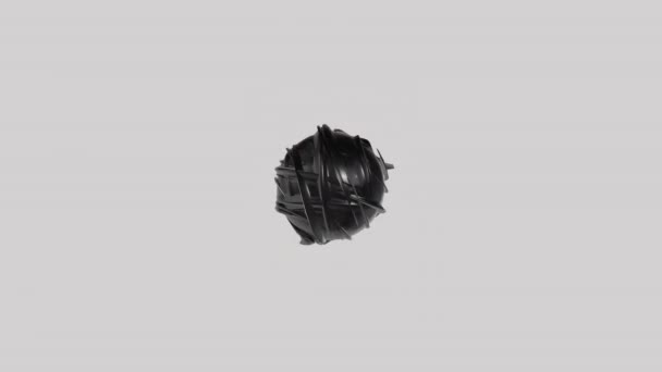 Schwarzer Dynamischer Ball Transformiert Minimales Bewegungsdesign — Stockvideo