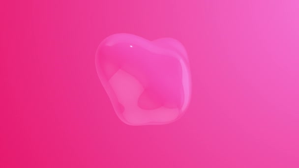Burbuja Rosa Fondo Rosa Diseño Movimiento Mínimo — Vídeos de Stock