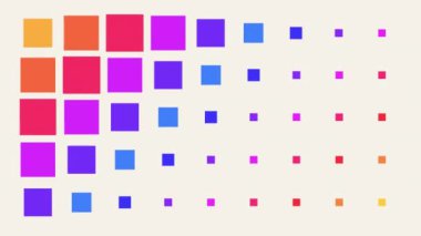 Renkli kareler. Parlak bir arka plan. Hareket tasarımı.