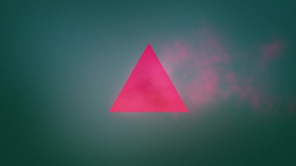 Triángulo Rosa Humo Diseño Surrealista Del Movimiento — Vídeo de stock