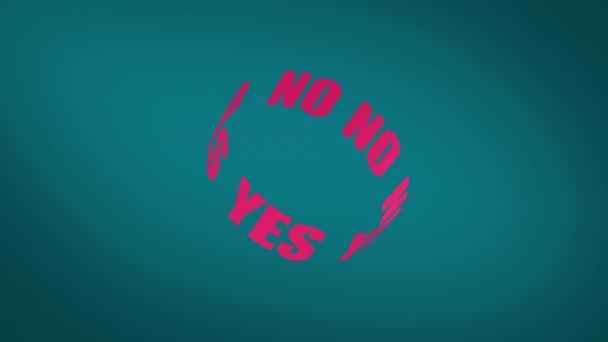 Yes Spinning Ring Text Animation Minimal Motion Design — Stock Video