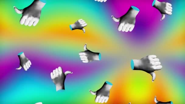 Como Gesto Fondo Del Arco Iris Arte Digital — Vídeos de Stock