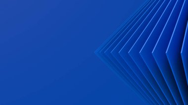 Mavi kareler, mavi arkaplan. Asgari soyut illüstrasyon, 3d canlandırma.