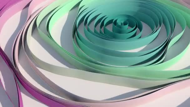 Blauwe Munt Roze Tape Blauwe Achtergrond Abstract Animatie Render — Stockvideo